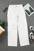 High Waist Straight Leg Cargo Pants with Pockets